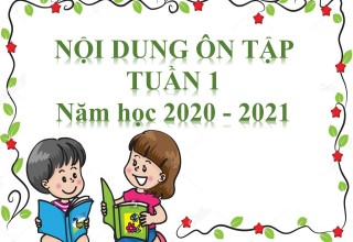 NỘI DUNG ÔN TẬP TUẦN 1 NĂM HỌC 2020 – 2021