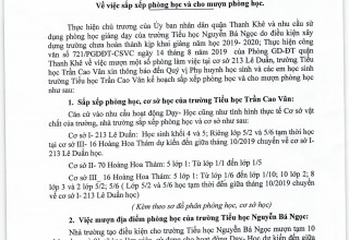 THÔNG BÁO VIỆC SẮP XẾP PHÒNG HỌC VÀ CHO MƯỢN PHÒNG HỌC THÔNG BÁO VIỆC SẮP XẾP PHÒNG HỌC VÀ CHO MƯỢN PHÒNG HỌC